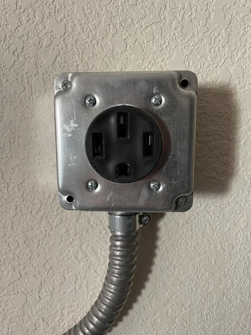 NEMA 14-50 outlet installed for Electrical Panel Upgrade in Liberty